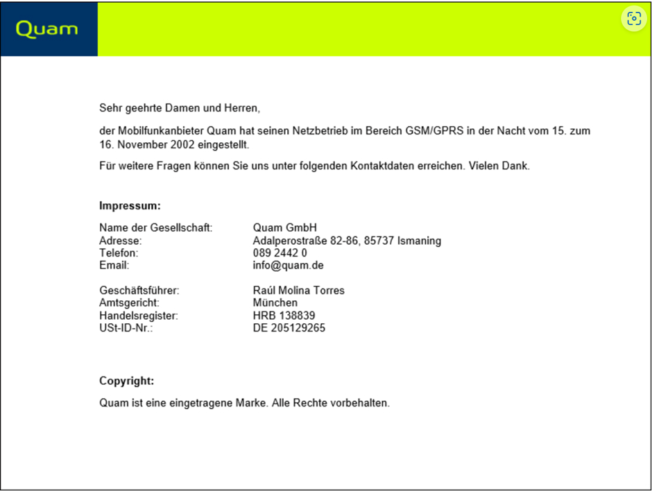Quam Website Screenshot